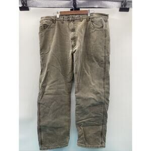 Wrangler Men's Rugged Wear Fleece Lined Heavyweight Denim Jeans Green 44x30